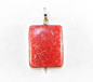 Red Calsilica Rectangle Sterling Silver Pendant